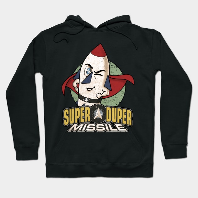 Super Duper Heroic American Winking Missile Hoodie by pbdotman